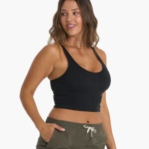 Vuori Halo Performance Crop - Black Heather - Size M